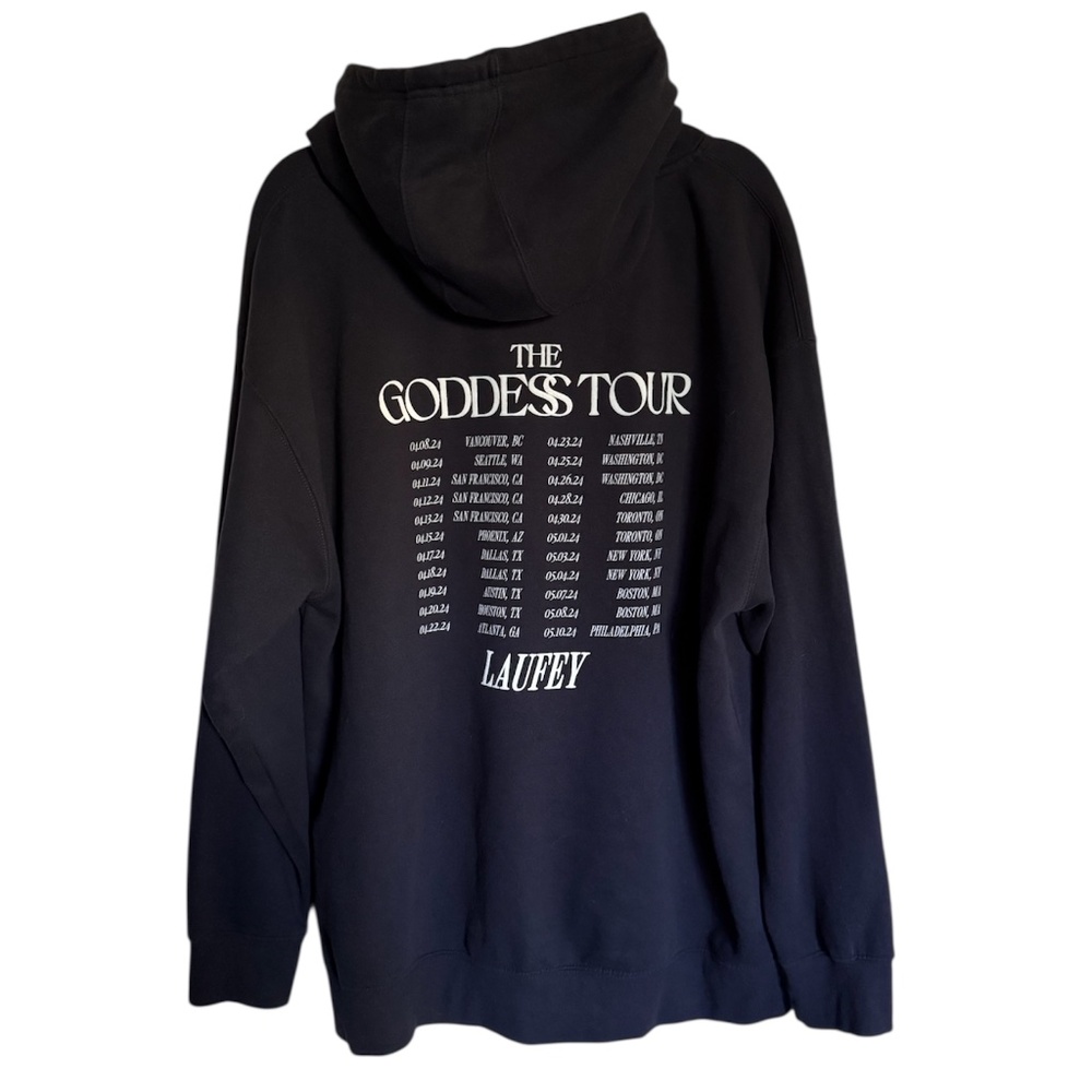 Laufey The‎ Goddess 2024 Tour Crew Hoodie Sweatshirt Size 2X Navy